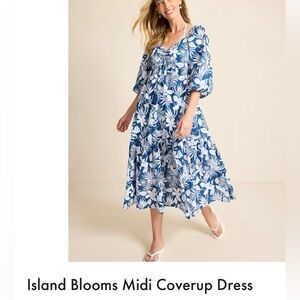 Tommy Bahama Island Blooms Midi Coverup Dress size small , EUC